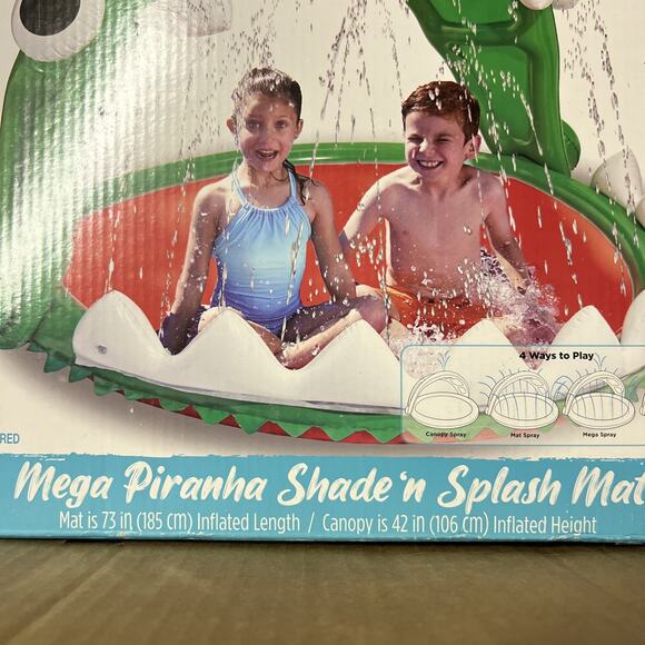 Aqua Leisure Mega Piranha Shade N Splash Mat & Canopy 6 Ft New - Picture 7 of 10